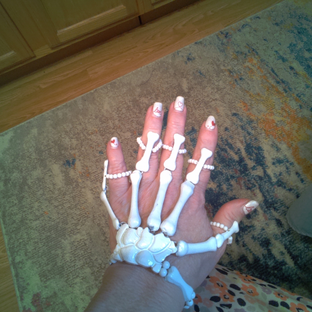 Skeleton Hand Bracelet in White